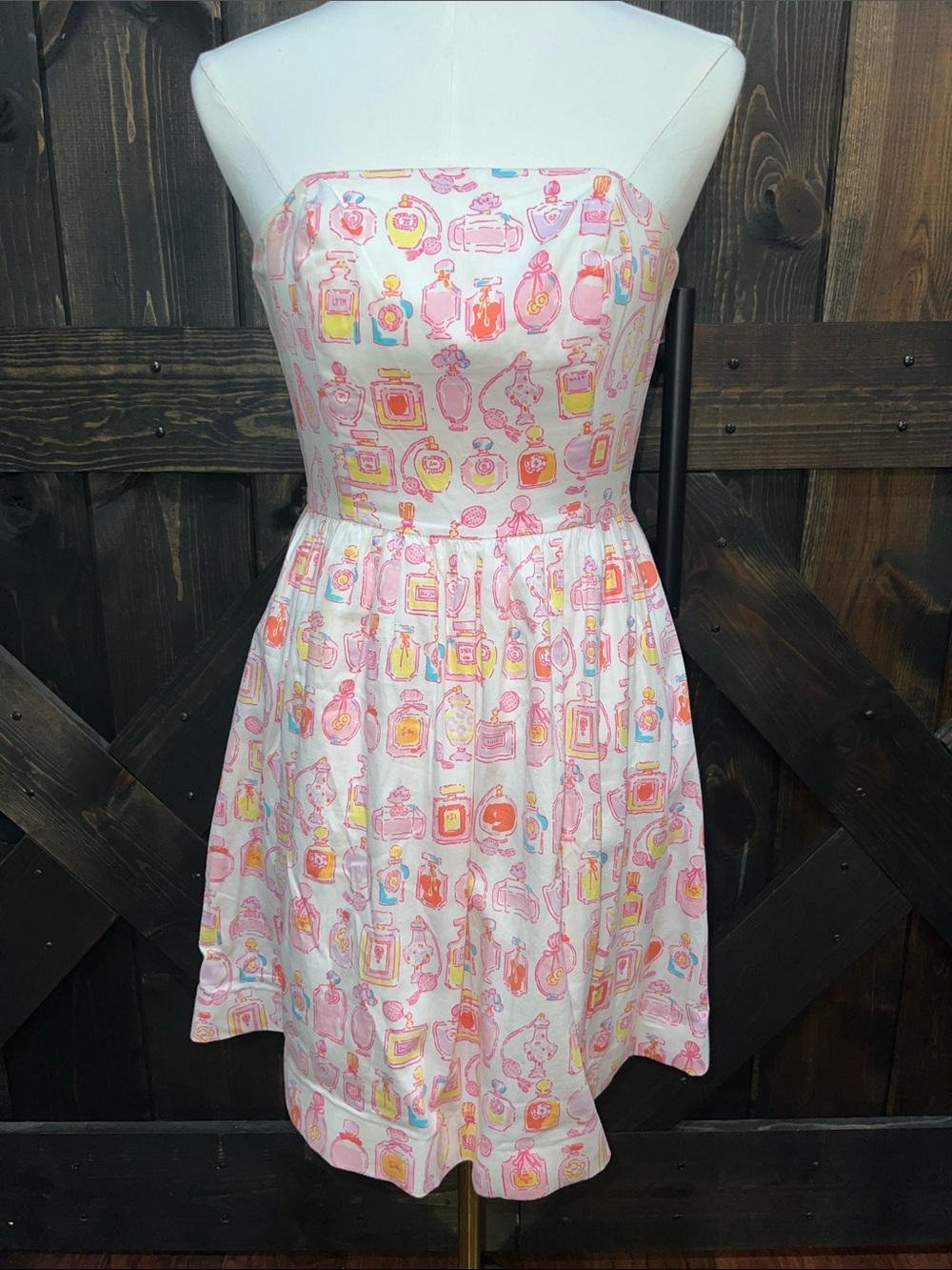 Lilly Pulitzer Spritz Lottie Strapless Dress 00 Pink Perfume Preppy Coastal Girl